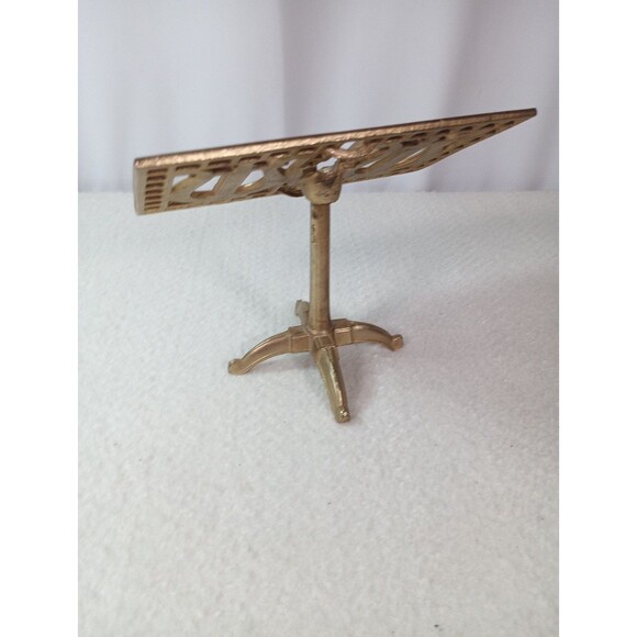 Vintage Brass Metal Tabletop Music Stand or Photo Display Easel 7"H Recipe cards - Picture 4 of 8